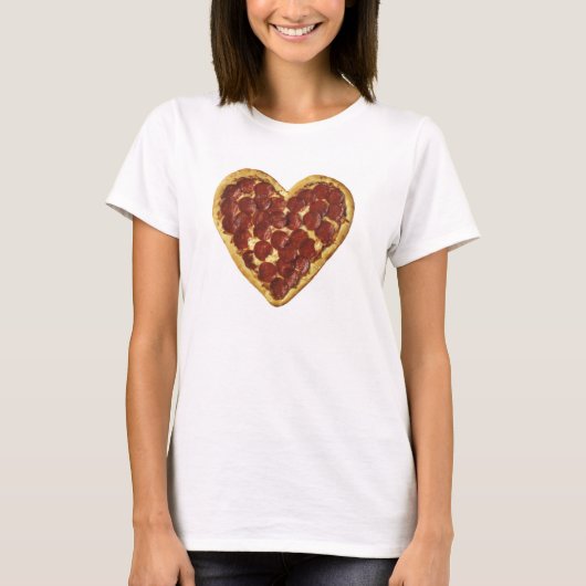 T-shirt Pièce en t de coeur de pizza (Devant)