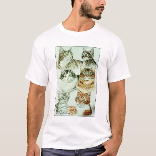 T-shirt Pièce en t de collage de chats (Devant)