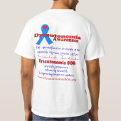 T-shirt Pièce en t de conscience de la dysautonomie SOS (Dos)