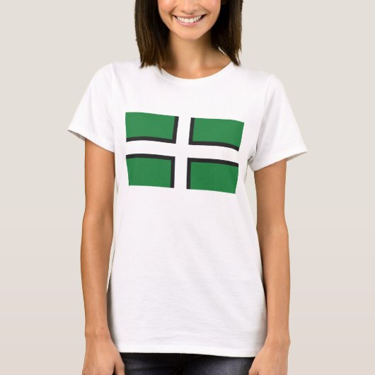 T-shirt Pièce en t de "drapeau de Devon" de dames (Devant)