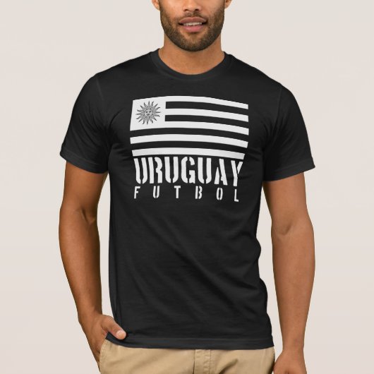 T-shirt Pièce en t de drapeau de l'Uruguay (Devant)