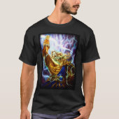 T-shirt Pièce en t de graphique de guerrier de Zeus (Devant)