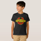 T-shirt PIÈCE EN T de graphique de l'amusement SUPERGEEK (Devant entier)