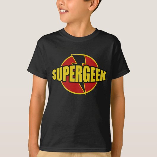 T-shirt PIÈCE EN T de graphique de l'amusement SUPERGEEK (Devant)