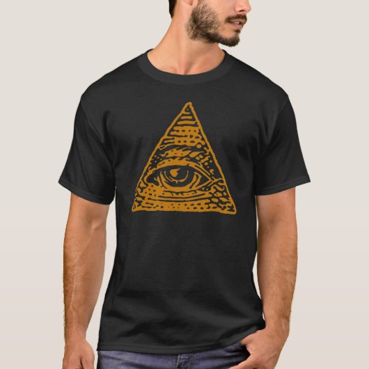 T-shirt Pièce en t de graphique de symbole de pyramide (Devant)