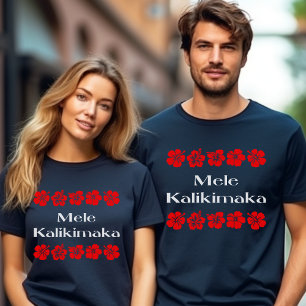 T-shirt Pièce en t de Hawaïen de ketmie de Noël de Mele