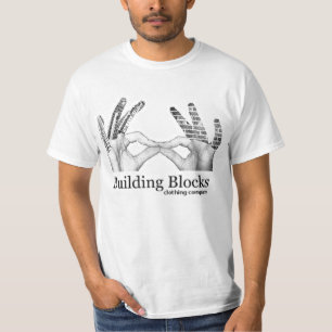 T-shirt pièce en t de logo de blocs constitutifs