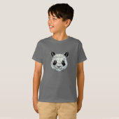 T-shirt Pièce en t de Longsleeve de panda du garçon peint (Devant entier)