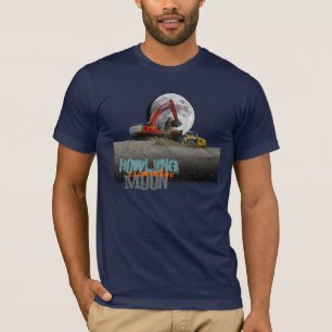 T-shirt Pièce en t de lune d'excavatrice d'hurlement