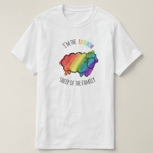 T-shirt Pièce en t de moutons d'arc-en-ciel (Design devant)