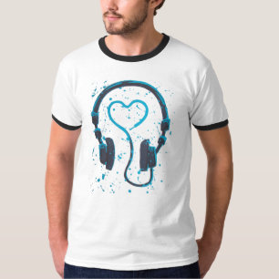 T-shirt Pièce en t de musique d'amour de DJs