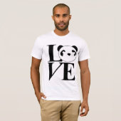 T-shirt Pièce en t de pandas d'amour dans le noir (Devant entier)