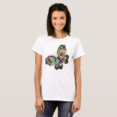 T-shirt Pièce en t de papillon de sensibilisation sur (Devant entier)