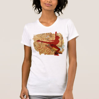 T-shirt pièce en t de patinage de glace de