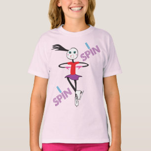T-shirt pièce en t de patinage de glace d'ispin