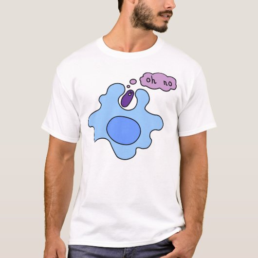 T-shirt Pièce en t de phagocytose de bactéries (Devant)