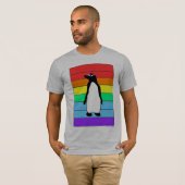 T-shirt pièce en t de pingouin de l'arc-en-ciel 3D (Devant entier)