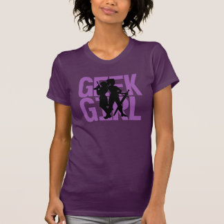 T-shirt Pièce en t de pourpre de fille de geek