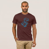 T-shirt Pièce en t de Rex d'arc-en-ciel : Bleu (Devant entier)
