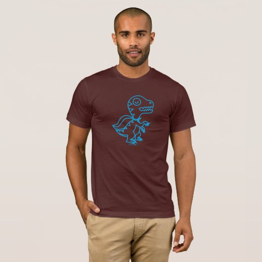 T-shirt Pièce en t de Rex d'arc-en-ciel : Bleu (Devant entier)