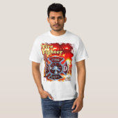 T-shirt Pièce en t de sapeur-pompier (Devant entier)