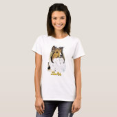 T-shirt Pièce en t de Sheltie (Devant entier)