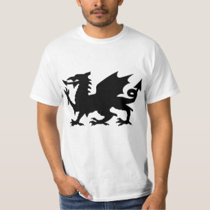 T-shirt Pièce en t de silhouette de dragon du Pays de