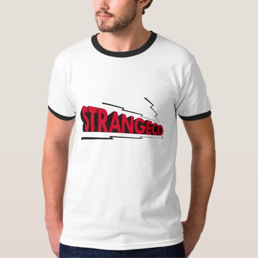 T-shirt Pièce en t de sonnerie de LOGO de STRANGECO (Devant)