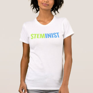 T-shirt Pièce en t de STEMinist (chaux/texte bleu)