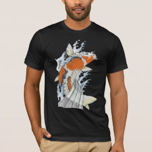 T-shirt Pièce en t de style de Tatto de carpe de Koi