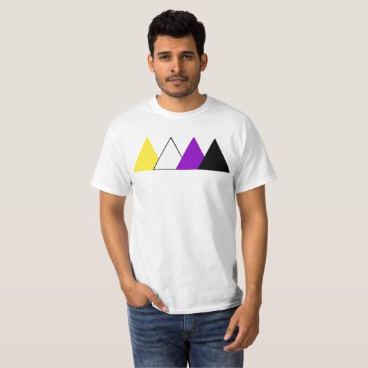 T-shirt Pièce en t de triangle de fierté de Nonbinary (Devant entier)