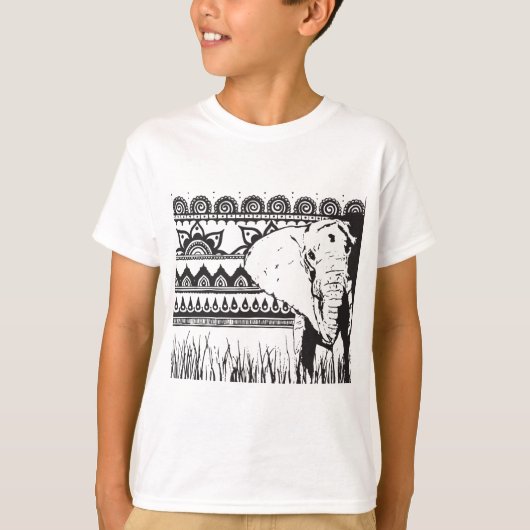 T-shirt Pièce en t d'éléphant de coton d'enfants (Devant)