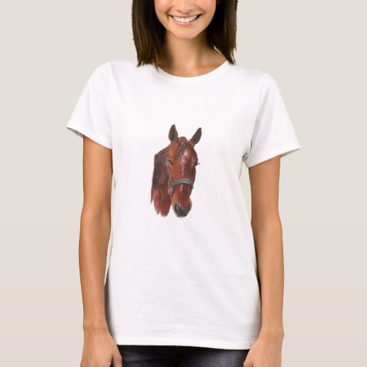 T-shirt Pièce en t d'image de cheval (Devant)