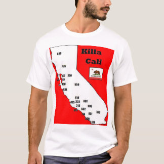 T-shirt Pièce en t d'indicatifs régionaux de la Californie