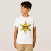 T-shirt Pièce en t d'insigne de shérif d'enfants (Devant entier)
