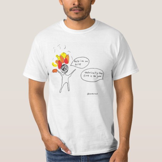 T-shirt pièce en t du feu (Devant)
