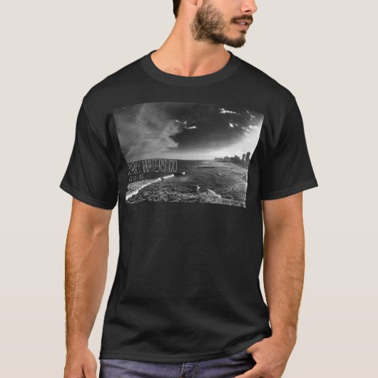 T-shirt Pièce en t en acier d'image du pilier B&W (Devant)