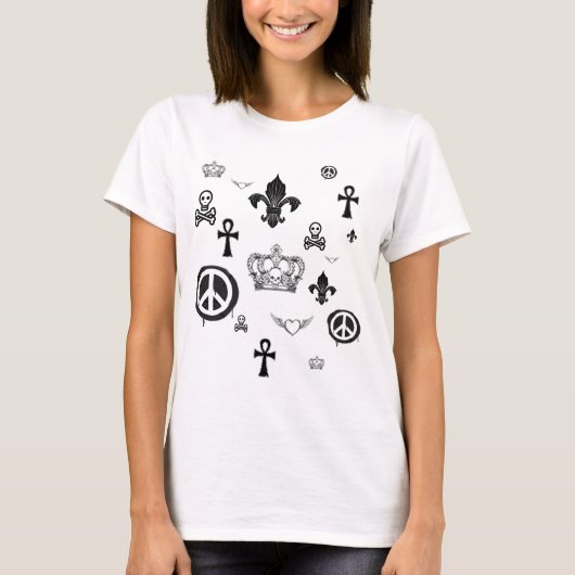 T-shirt Pièce en t en baisse de symboles (Devant)