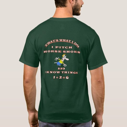 T-shirt Pièce en t en fer à cheval foncée de base de (Dos)
