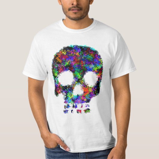 T-shirt Pièce en t foncée de crâne d'éclaboussure (Devant)