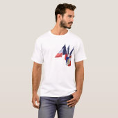T-shirt Pièce en t française de drapeau (Devant entier)