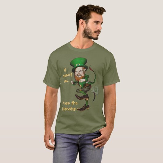 T-shirt Pièce en t irlandaise drôle de lutin de péter (Devant entier)