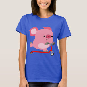 T-shirt Pièce en t mignonne de femmes de porc de bande