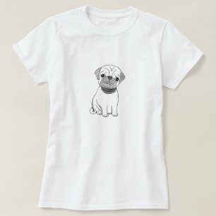 T-shirt Pièce en t mignonne de graphique de chiot de