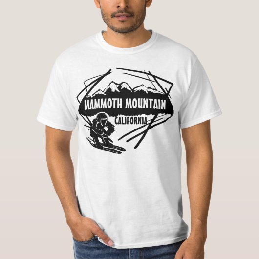 T-shirt Pièce en t noire de valeur de ski de Mammoth (Devant)