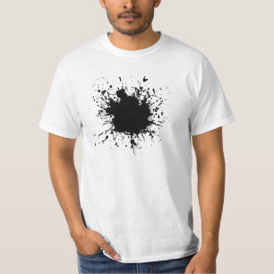 T-shirt Pièce en t noire d'éclaboussure de peinture