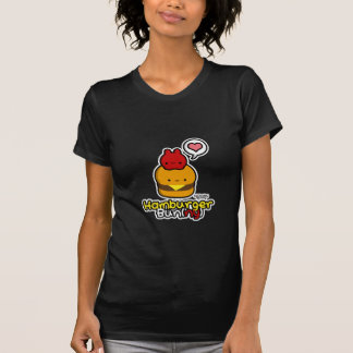 T-shirt Pièce en t noire (ny) de petit pain d'hamburger