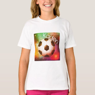 T-shirt Pièce en t personnalisée du football de garçons