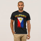 T-shirt pièce en t philippine de drapeau (pilipinas) (Devant entier)