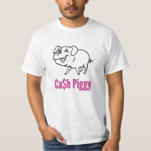 T-shirt Pièce en t porcine d'argent liquide pour les
